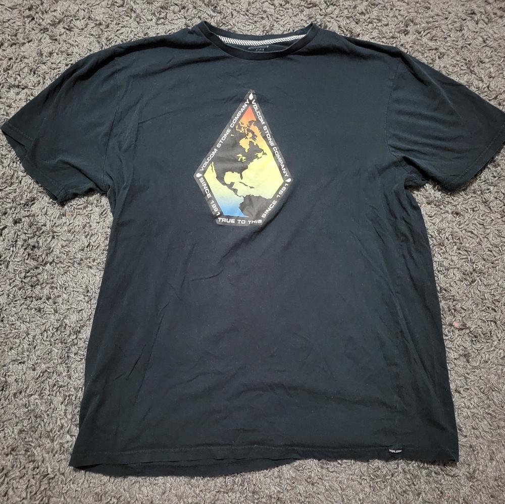 VOLCOM Men's S/S T-Shirt GLOBAL STONE - Black - XL